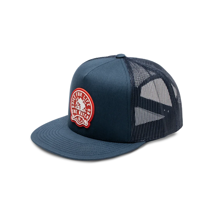 Navy Blue Hat w/ Red Rubber Patch