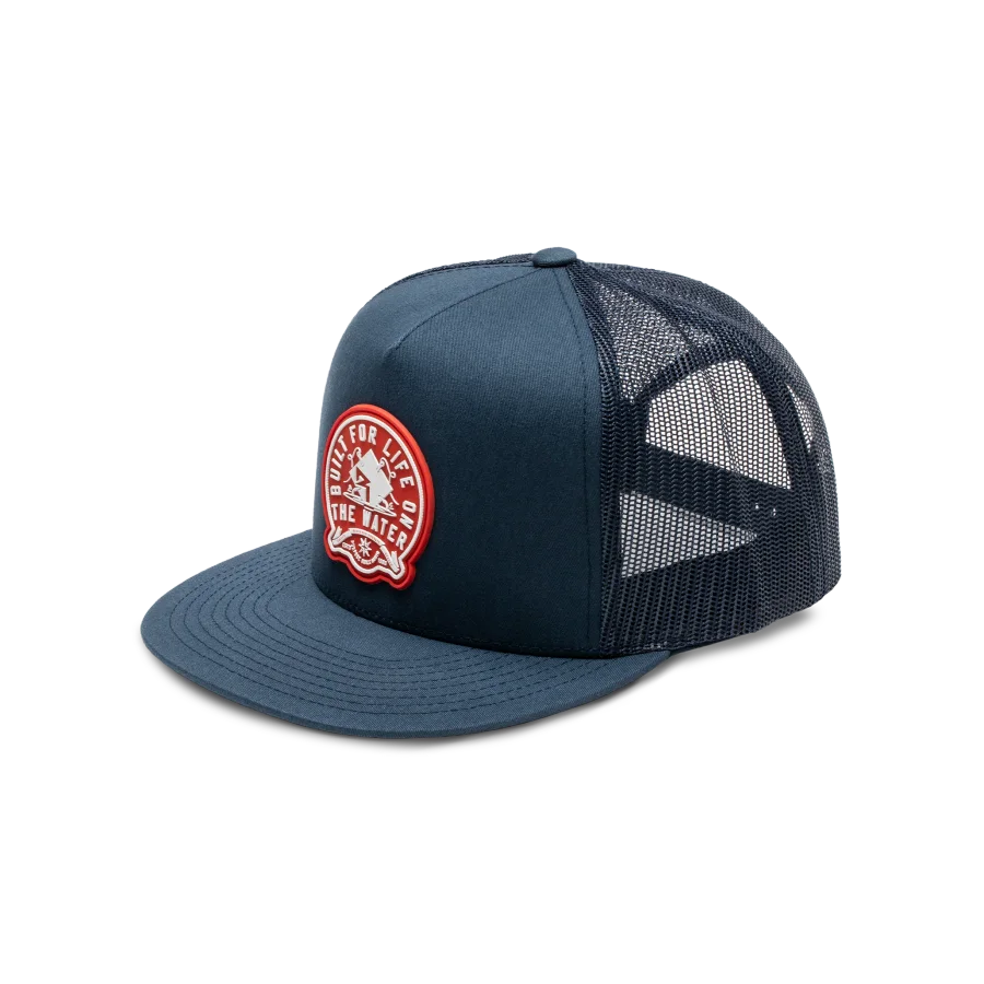 Navy Blue Hat w/ Red Rubber Patch