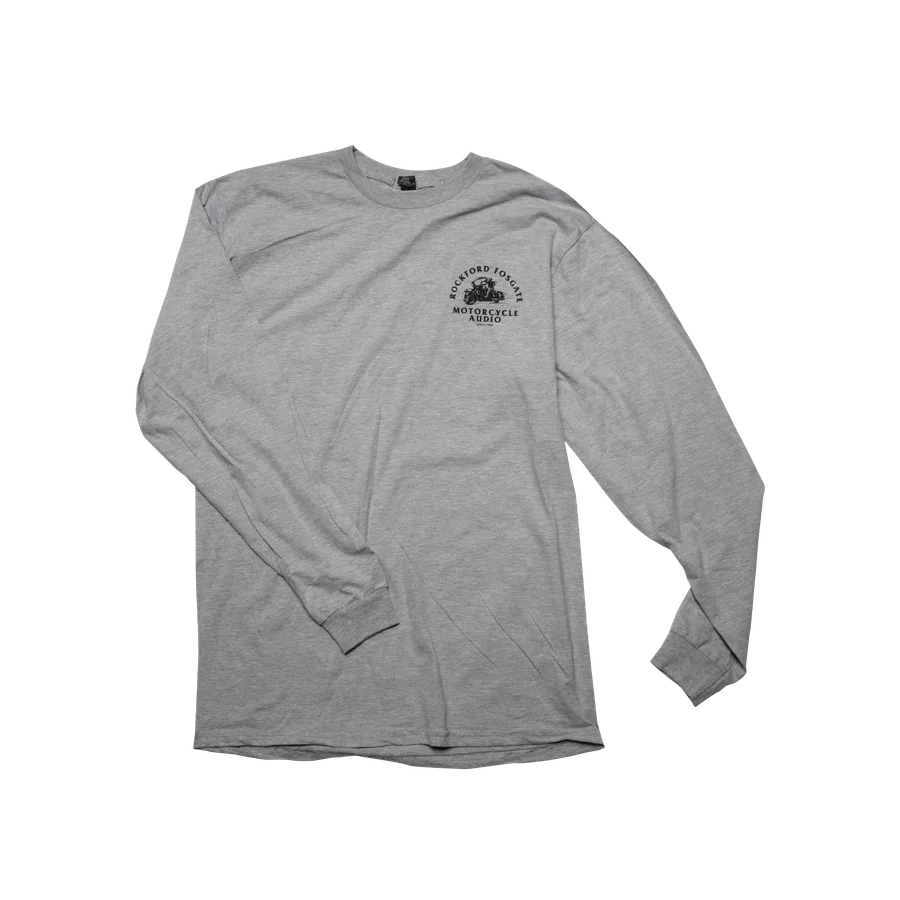Heather Gray Long Sleeve with Motorcycle Graphic-L