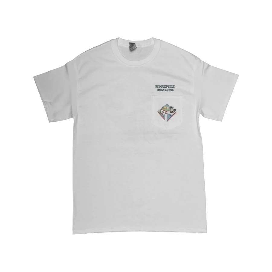 White Pocket T-Shirt w/ RF Paradise Print - L