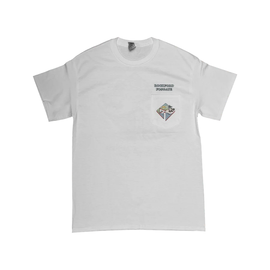 White Pocket T-Shirt w/ RF Paradise Print – M