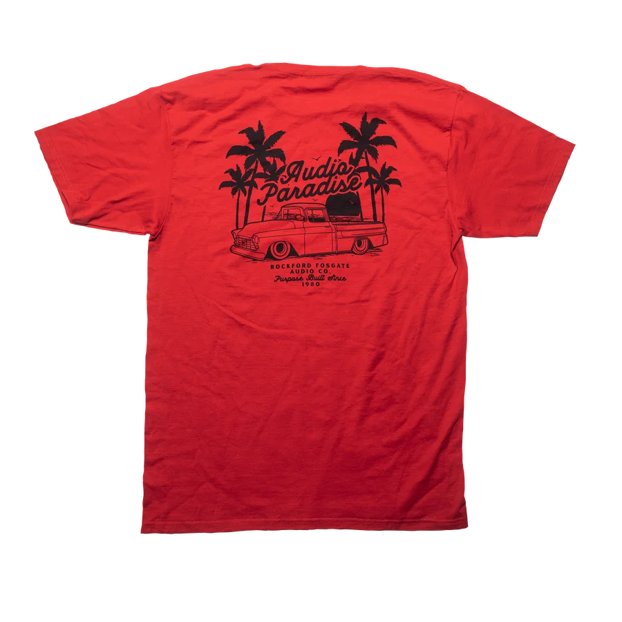 Red T-Shirt w/ Audio Paradise Graphic-M