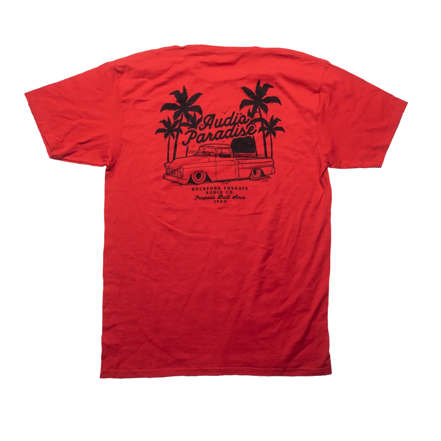 Red T-Shirt w/ Audio Paradise Graphic-M