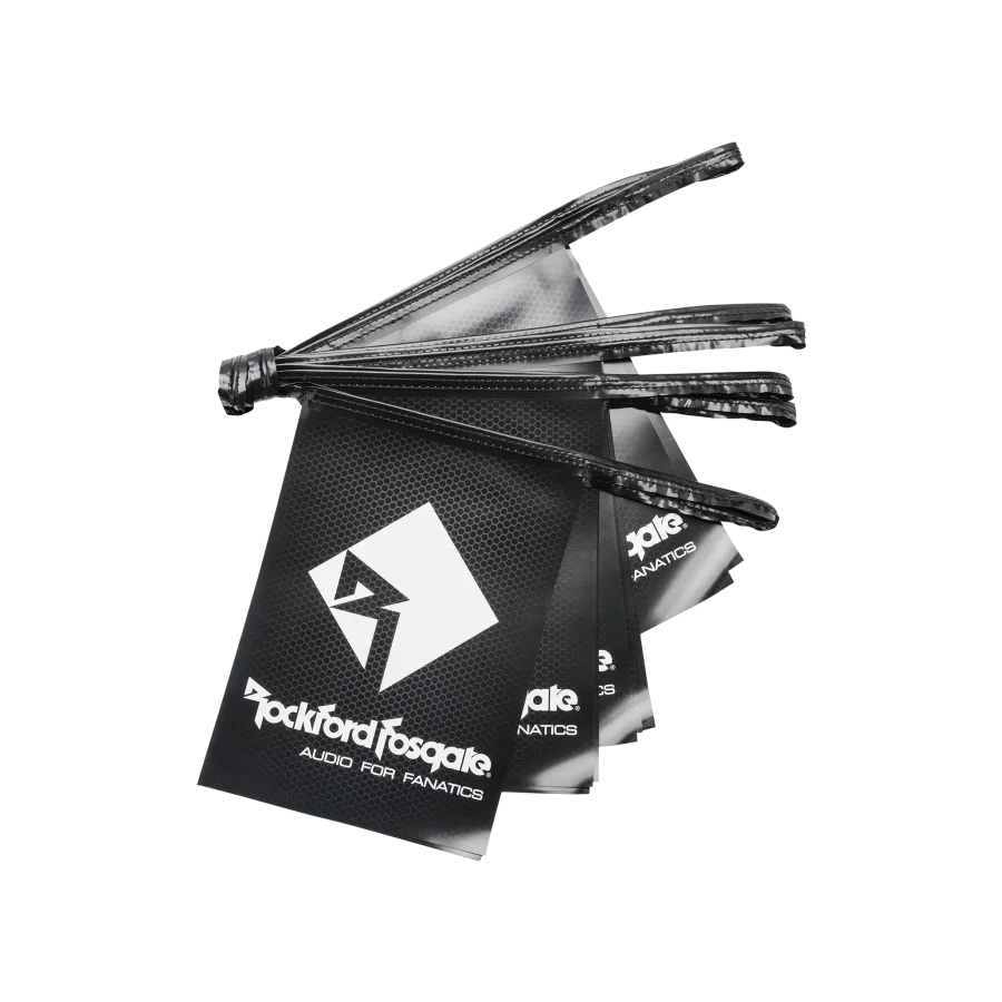 25' Black Pennants w/ White Rockford Fosgate Logo