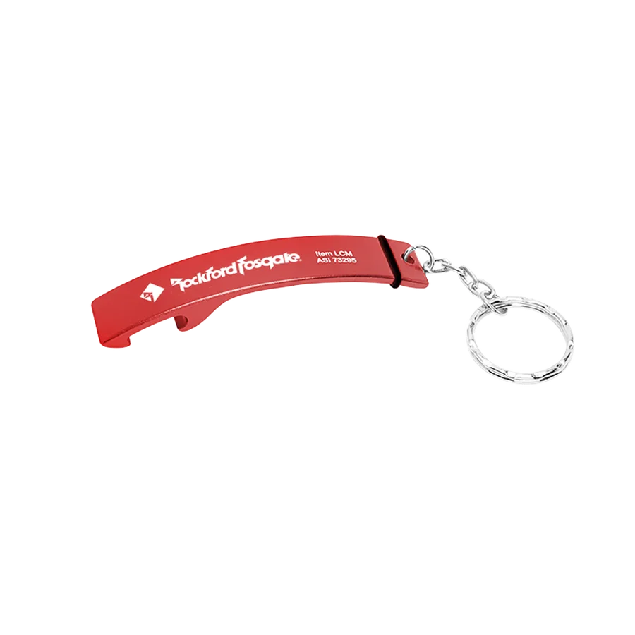 Black or Red Metal RF Keychain w/ Bottle Opener