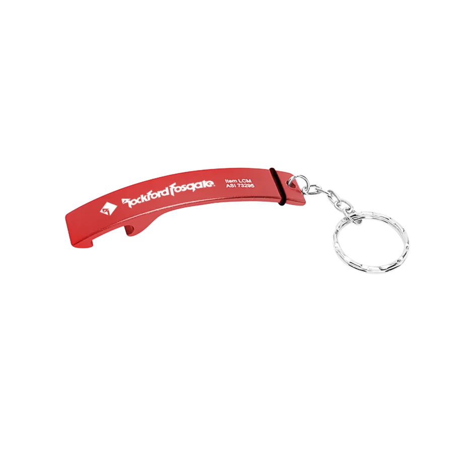 Black or Red Metal RF Keychain w/ Bottle Opener
