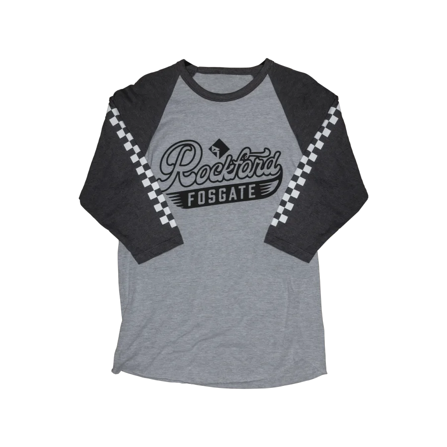 Grey Raglan Long Sleeve Shirt w/ RF Race Print – L