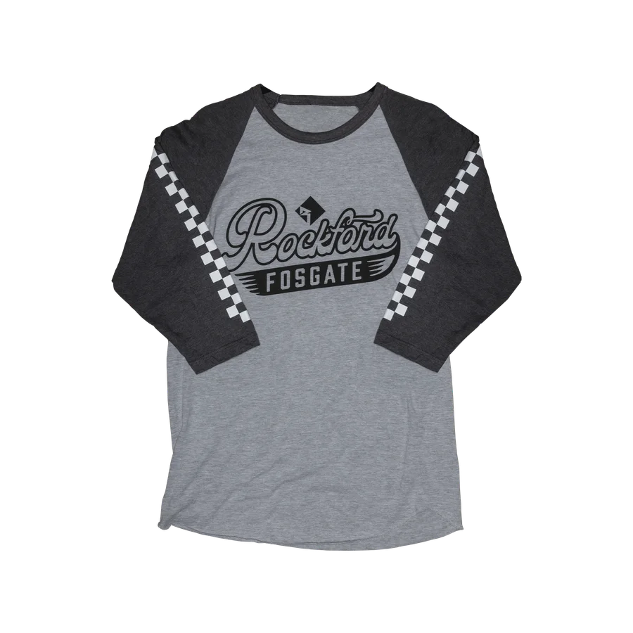 Grey Raglan Long Sleeve Shirt w/ RF Race Print – L