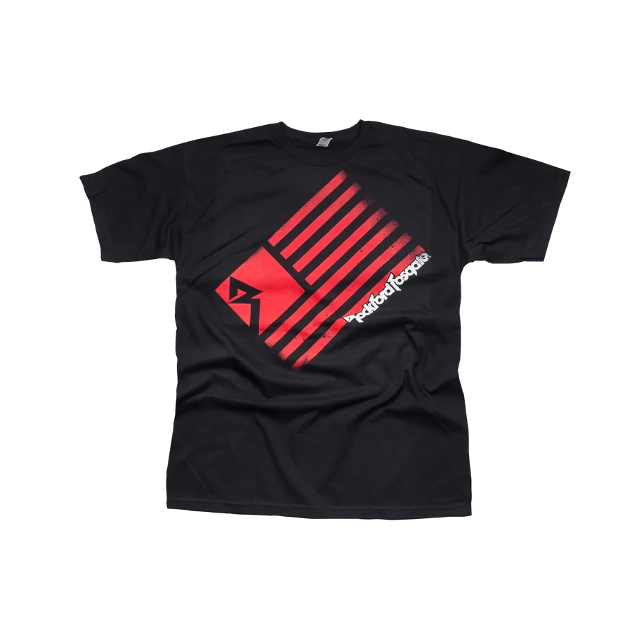 Black T-Shirt w/ Red Flag Graphic (M)