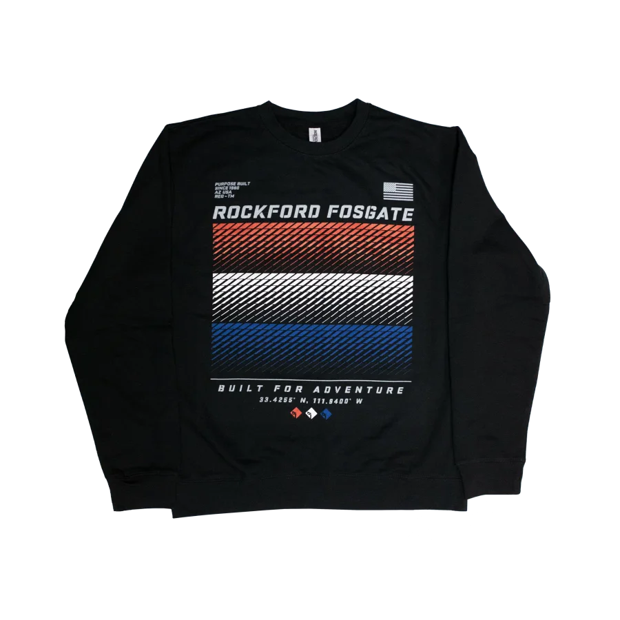 Black Crew Neck Sweatshirt w/Red White Blue RF Graphic-L