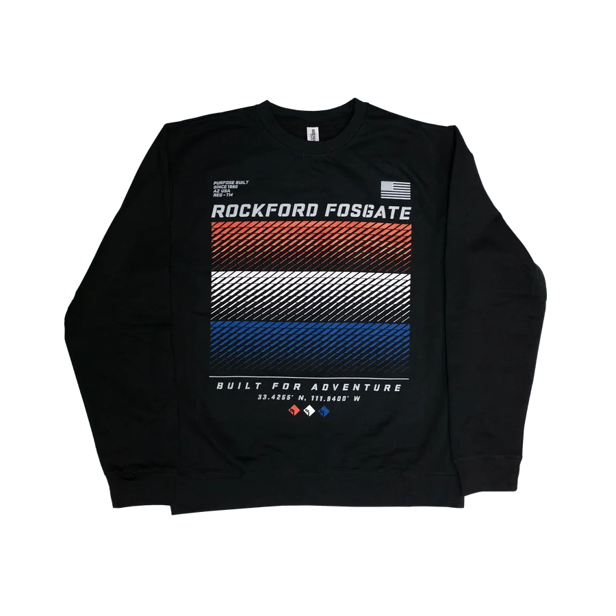 Black Crew Neck Sweatshirt w/Red White Blue RF Graphic-XXL