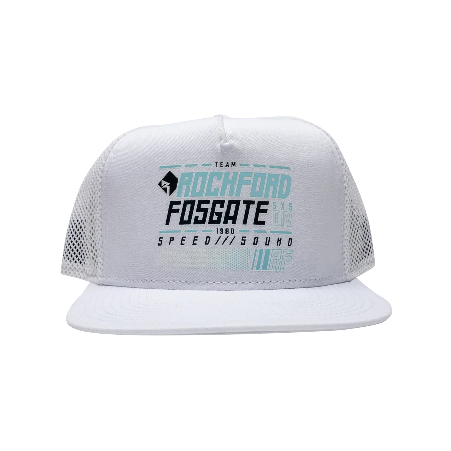 White Mesh Back Hat w/ RF Graphic