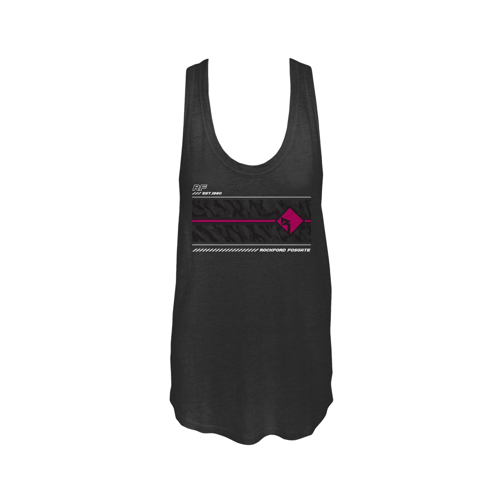 Ladies Black Tank Top w/ Purple Diamond-R (M)