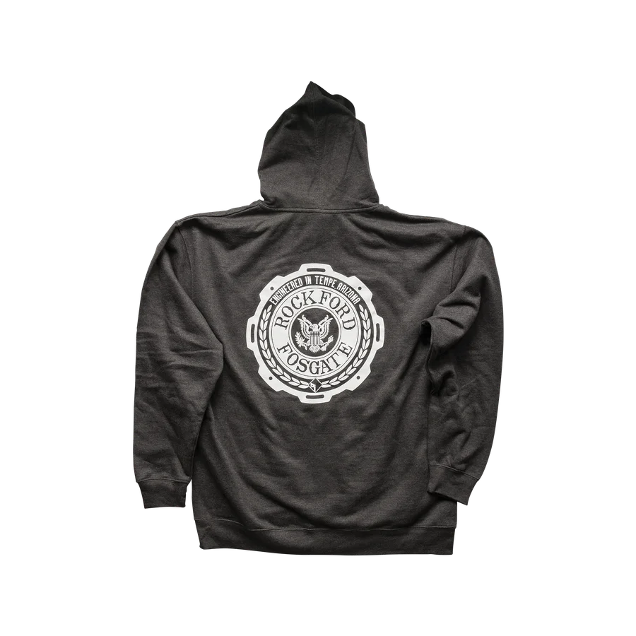 Charcoal Heather Gray Zip-Up Hoodie w/ RF Design (XXL)