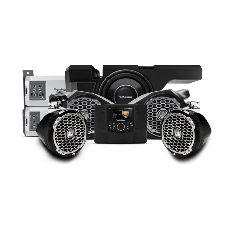 RZR Stage 5: 1,150 Watt stereo, front and rear speaker, and subwoofer kit for 2014-2018 Polaris® RZR® models (Gen-1)
