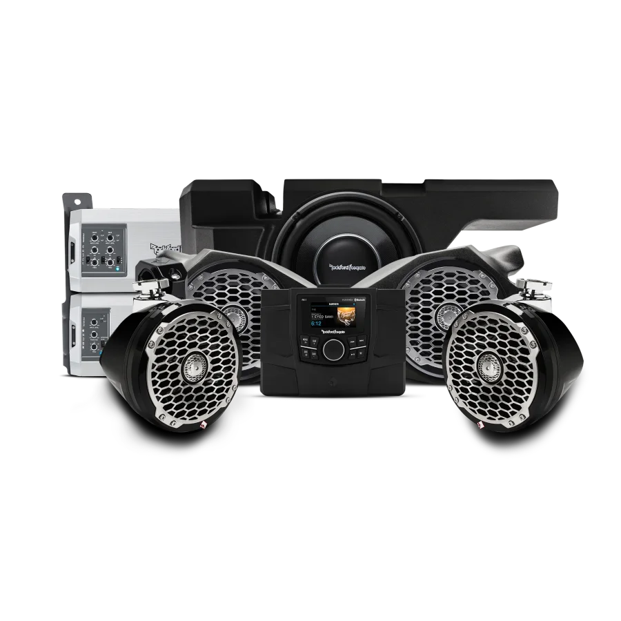 RZR Stage 5: 1,150 Watt stereo, front and rear speaker, and subwoofer kit for 2014-2018 Polaris® RZR® models (Gen-1)