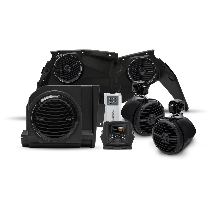 X3 Stage 4: 400 watt stereo, front speaker, subwoofer, & rear speaker kit for 2017-2018 Maverick X3 models (Gen-1)